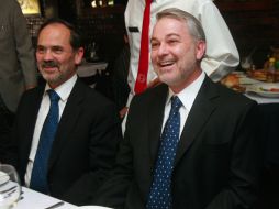 Emilio González y Gustavo Madero, presidente nacional del PAN, en el informe de actividades de José María Martínez. A. GARCÍA  /