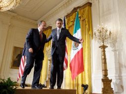 Ambos mandatarios ofrecieron una rueda de prensa luego de mantener una reunión a puerta cerrada. AFP  /