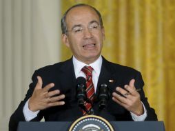 El Presidente Felipe Calderón realiza una visita de trabajo a EU. EFE  /