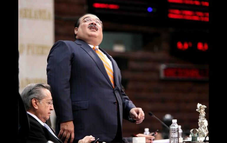 El presidente de la Cámara de Diputados, Jorge Carlos Ramírez, en la sesión de este jueves en San Lázaro. EL UNIVERSAL  /