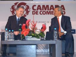 El gobernador Emilio González Márquez, quien presidió un panel sobre los Juegos Panamericanos. ESPECIAL  /