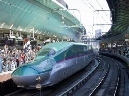 Imágen del tren arribando a la estación a alta velocidad.EFE  /