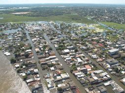 Vista aérea de la inundación sufrida en Tlacotalpan, en septiembre pasado. EL UNIVERSAL  /
