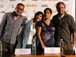 El productor Edgar San Juan, Issa Guerra, la chilena Catalina Saavedra y Sebastián Sánchez promocionan ''La Nana''. EL UNIVERSAL  /