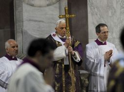 Benedicto XVI celebra tradicional misa del Miércoles de Ceniza. EFE  /