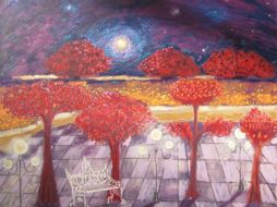 En la imágen se observa la obra Oda a la luz de Alejandra Villegas, que es parte de la exposición. ARTEDEOAXACA.COM  /