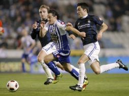 Andrés Guardado durante el duelo Real Sociedad. EFE  /