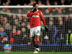 Javier Hernández durante un partido con el Manchester United de la Liga Premier inglesa. MEXSPORT  /
