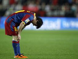 Lionel Messi anotó un gol en la primera parte, pero fue anulado porque el árbitro marcó una falta previa de Sergio Busquets. REUTERS  /