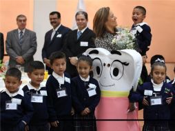 Margarita Zavala en la conmemoración del Día del Odontólogo. NOTIMEX  /