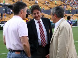 Juan José Frangie (centro), dirigente de Estudiantes Tecos. MEXSPORT  /