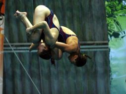 Melisa Martínez y Diana Díaz (der.), durante el selectivo de clavados celebrado en enero de 2011. MEXSPORT  /