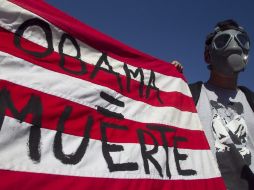 Protesta en contra de la energía nuclear y por la paz, con motivo de la visita del presidente estadounidense, Barack Obama. EFE  /
