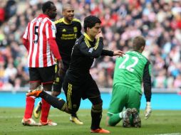 El jugador uruguayo Luis Suárez festejando tras concretar una anotación. AFP  /