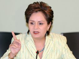 Patricia Espinosa habla durante la inauguración del ''Diálogo Internacional, Poniendo en Marcha Los Acuerdos de Cancún''. EFE  /