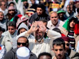 Libios se manifiestan en Bengasi. EFE  /