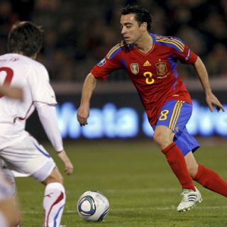 Xavi y Villa fueron ovacionados