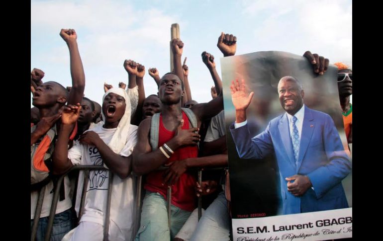 Manifestación en apoyo de Gbagbo. AP  /