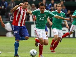 La Selección mexicana durante su enfrentamiento contra Paraguay. MEXSPORT  /