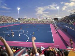 Recreación artística facilitada por PopulousLondres 2012 del Centro olímpico que acogerá los partidos de hockey hierba. EFE  /