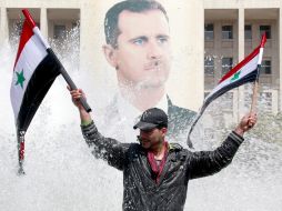 En la víspera un grupo de manifestantes había expresado su apoyo al presidente sirio, Bashar al Asad. EFE  /