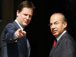 El Presidente Calderón recibió en Los Pinos, la visita del vice primer ministro de Reino Unido, Nicholas Clegg. EFE  /