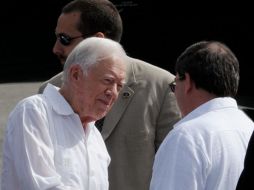 Jimmy Carter, a su llegada al Aeropuerto de La Habana. AFP  /