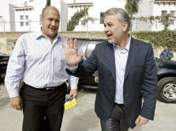 Emilio González y Enrique Alfaro durante la inauguración de las obras en Colón. E. BARRERA  /