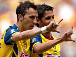 Vicente Sánchez (izq.) y Ángel Reyna, los anotadores americanistas del partido de hoy. MEXSPORT  /