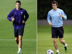 Cristiano Ronaldo del Real Madrid y Gareth Bale del Tottenham, se verán las caras en busca de marcar y coseguir una ventaja. AFP  /