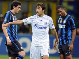 El futbolista español, Raúl, delantero del Schalke 04 durante el encuentro contra el Inter de Milan. EFE  /