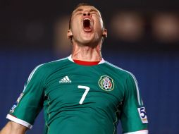 Saúl Villalobos celebra la anotación del conjunto mexicano. MEXSPORT  /