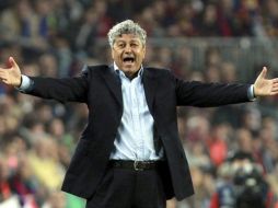 El técnico del Shakhtar Mircea Lucescu durante el partido ante Barcelona. EFE  /