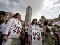 Manifestantes en el Palacio de Bellas artes de la Ciudad de México. AFP  /