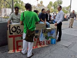 Personas opositoras a la Presa El Zapotillo se reunieron en la zona Centro de Guadalajara. E. BARRERA  /