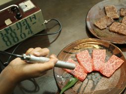 Una empleada de un restaurante revisa los niveles de contaminación radiactiva de la comida. EFE  /