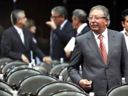 El líder parlamentario del PRI , Francisco Rojas, durante la sesión ordinaria de la Cámara de Diputados. EL UNIVERSAL  /