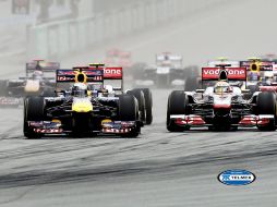 El actual campeón del mundo, Sebastian Vettel, se adjudicó el primer lugar de la carrera. EFE  /