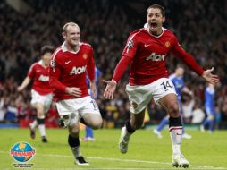 Javier 'Chicharito' Hernández festeja con entusiasmo tras marcar ante el Chelsea. AP  /