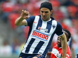 Duilio Davino durante el encuentro de Rayados de Monterrey ante el Toluca. MEXSPORT  /