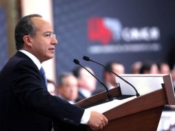 El Ejecutivo ofrece un discurso en el marco de la toma de protesta del consejo nacional directivo de la Canacar. EL UNIVERSAL  /