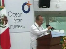 El barco inaugurado por el Presidente se dirigía a Huatulco, Oaxaca, a Acapulco, Guerrero. ESPECIAL  /