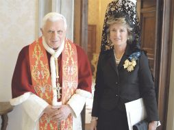 El Papa recibe a la nueva embajadora de España en el Vaticano, María Jesús Figa López. EFE  /