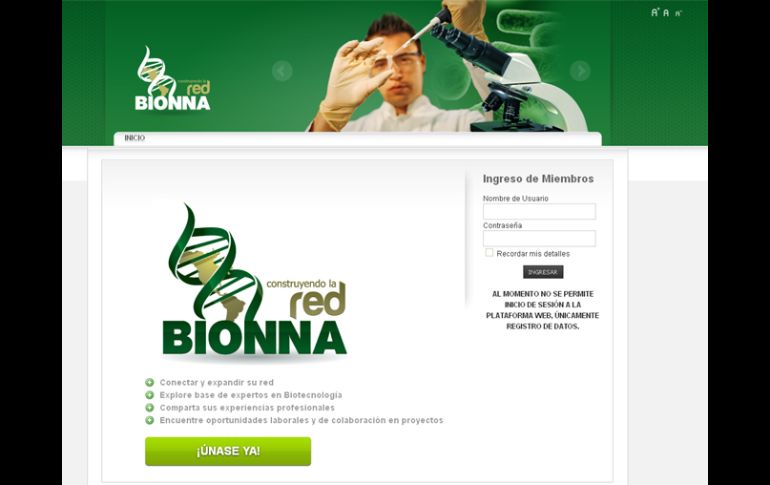 Los interesados podrán darse de alta en la página de Internet www.redbionna.org y con ello formar parte de la base de datos.  ESPECIAL  /