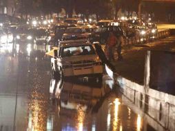 El Viaducto Miguel Alemán resultó afectado por las inundaciones generadas a causa de la fuerte lluvia del sábado. NTX  /