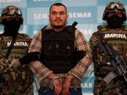 Martín Omar Estrada Luna fue presentado hoy, tras su detención ayer en Tamaulipas. AP  /