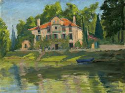 Paisaje pintado en el País Vasco francés por el primer ministro británico Winston. EFE  /