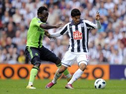 El futbolista mexicano, Carlos Vela, durante un partido de la Premier League con el West Bromwich. MEXSPORT  /