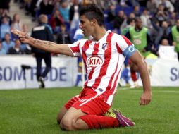 Sergio 'Kun' Agüero del Atlético de Madrid, estaría en la mira del Inter de Milán. EFE  /