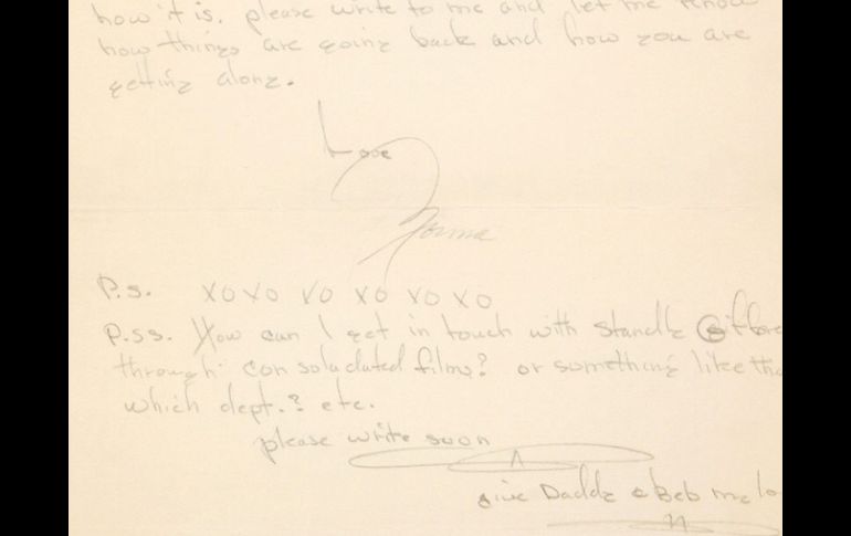 Una carta de Marilyn Monroe a los 16 años (firmada como Norma Jeane, su nombre real) en la que describe su boda con Jim Dougherty. EFE  /